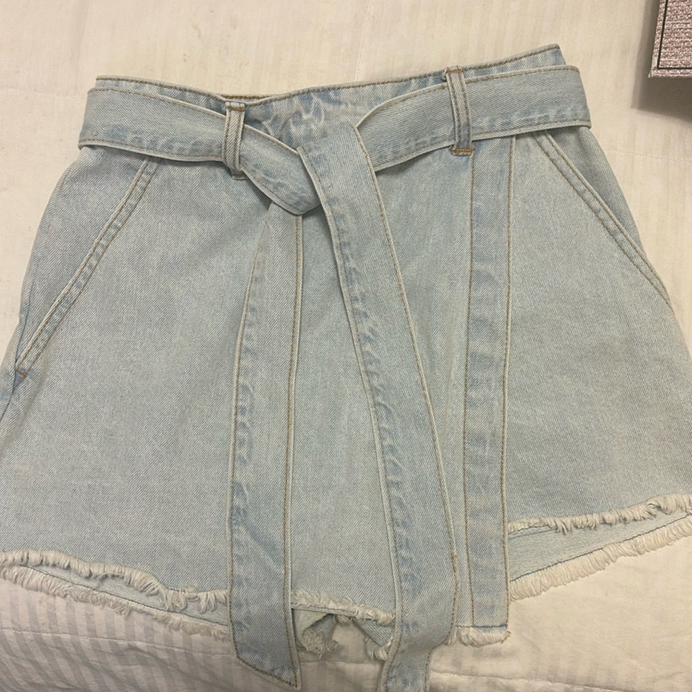 Forever 21 light denim wrap skirt
